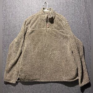 Alpine Sherpa Pullover Sweater mens 2XL tan brown 1/4 zip western soft fleece